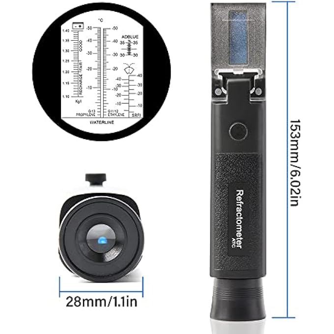 OUNA CAR ANTIFREEZE REFRACTOMETER, CAR ANTIFREEZE REFRACTOMETER MULTIFUNCTIONAL AUTO COOLANT TESTER UREA PROPYLENE GLYCOL GLYCOL DETERGENT BATTERY LIQUIDS TEST DEVICE - Image 4